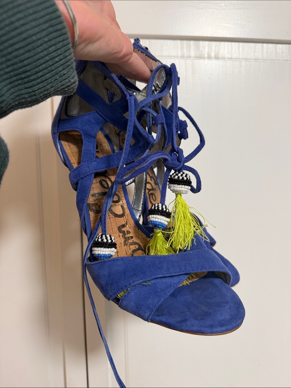 Sam Edelman Lace-Up Tassel Heels